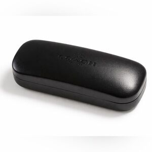 Coach eyeglass case hard shell black logo travel unisex